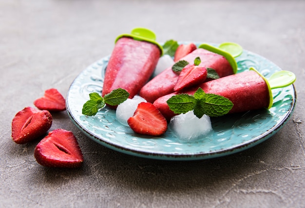 Homemade strawberry ice cream