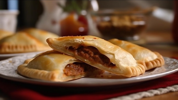 Homemade stuffed chicken empanadas generative ai