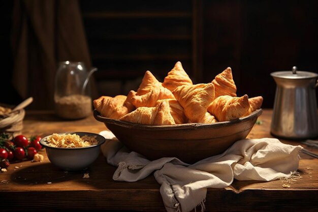 Homemade Sweet Pastry in a Rustic Ceramic Bowl