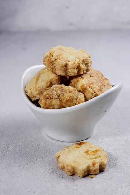 Homemade sweet scones on table