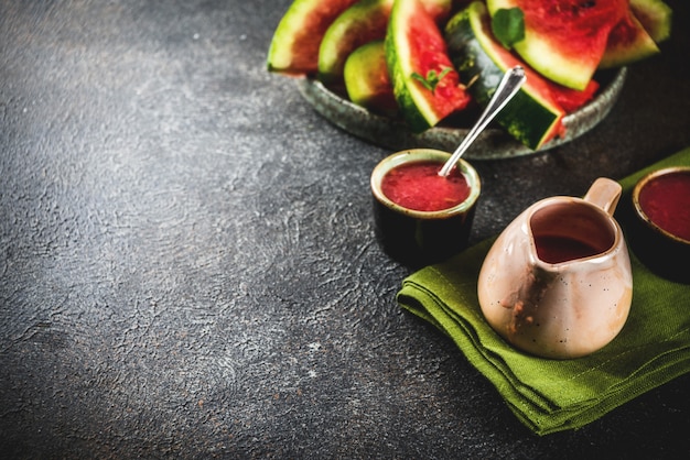 Homemade sweet and sour watermelon sauce