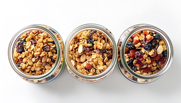 Photo homemade tasty granola on the table