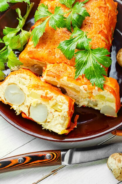 Foto terrina fatta in casa con topinambur,carote e patate