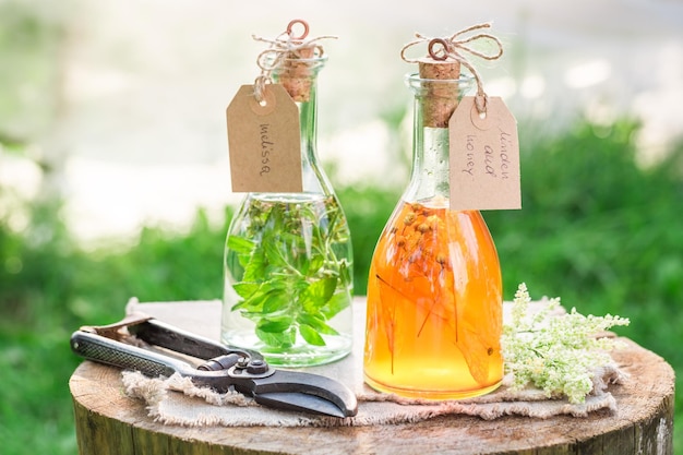 Homemade tincture as natural medicine in summer