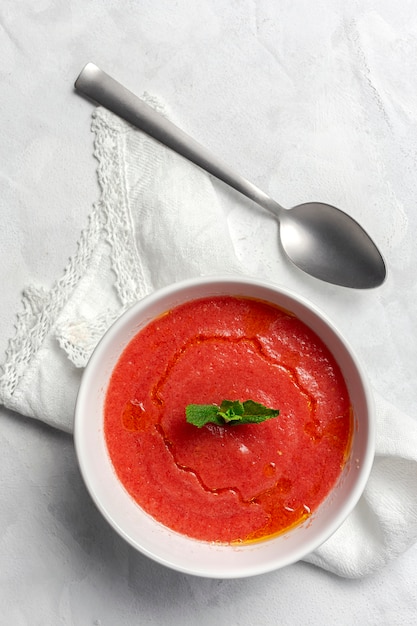 Photo homemade tomato soup