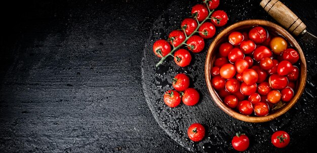 Homemade tomatoes for pickling in a plate