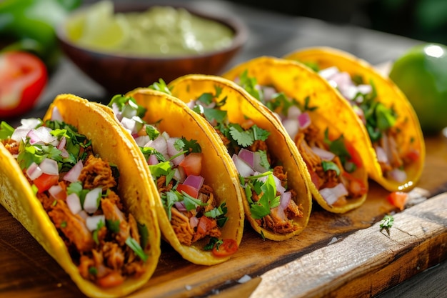 Homemade traditional mexican pork tacos Generative AI