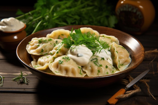 Homemade Ukrainian traditional dish dumplings