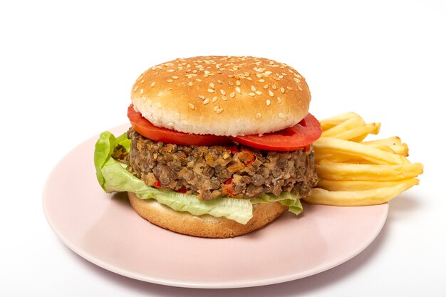 Burger di lenticchie fatto in casa vegano