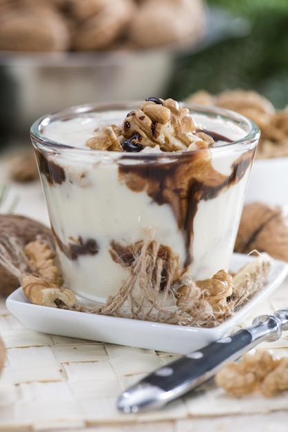 Photo homemade walnut yoghurt