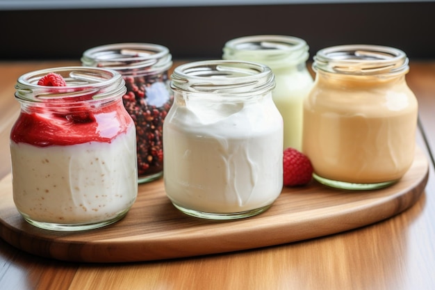 Homemade yogurt in reusable glass jars