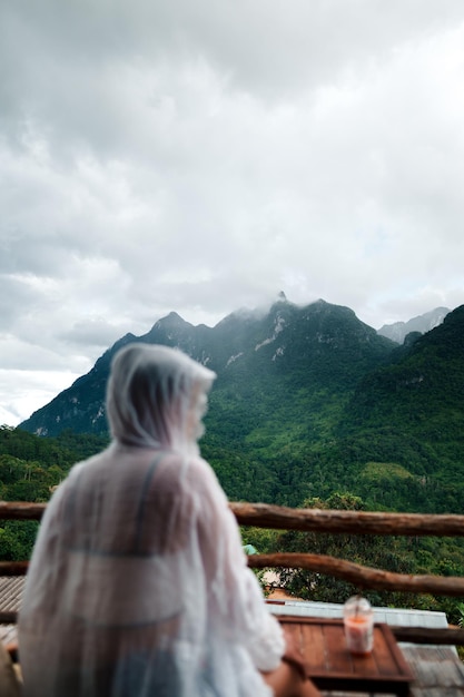 Homestay balcony and mountain view