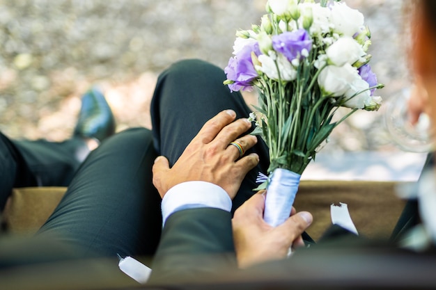 Homosexual couple celebrating their own wedding - LBGT couple at wedding ceremony, concepts about inclusiveness, LGBTQ community and social equity