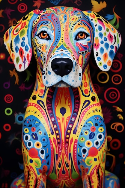 Hond abstracte kunst foto mandala patroon