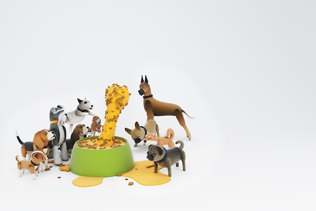 Hond activiteit 3d illustratie