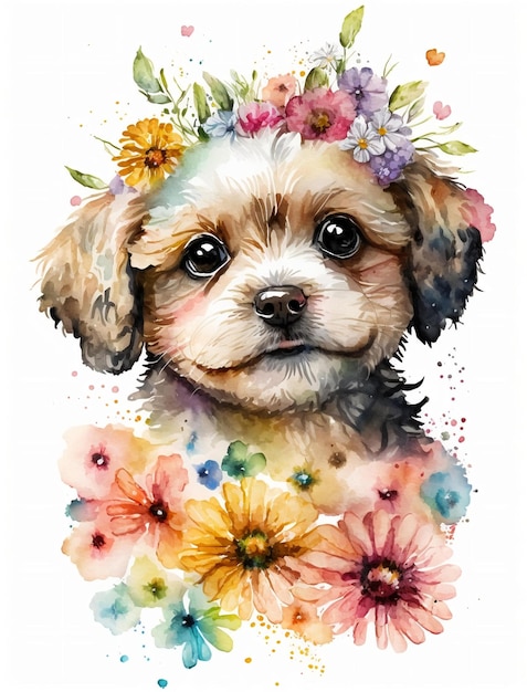 Hond aquarel illustratie