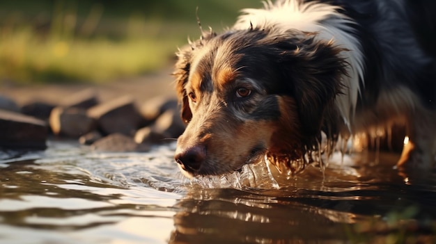 Hond dier drinkwater AI Gegenereerde afbeeldingen