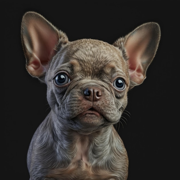Hond Franse bulldog portret generatieve ai Franse bulldok en chihuahua Generatieve AI