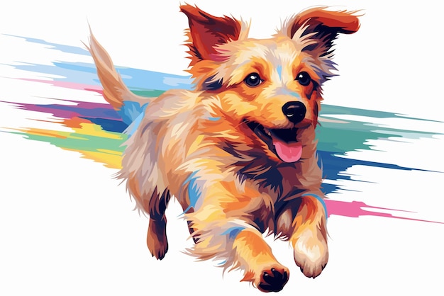 Foto hond in decoratieve vector pop art stijl