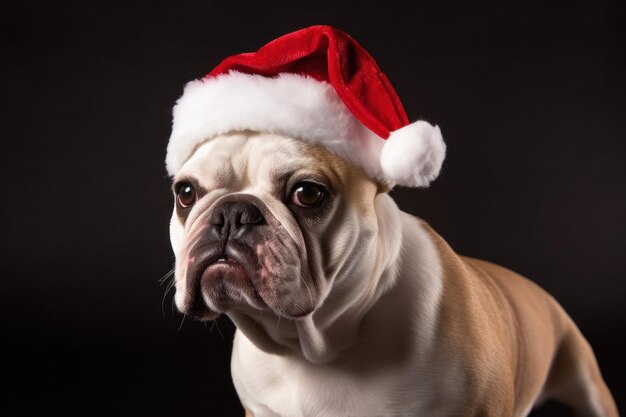 Hond in het Portret van de Hoed van de Kerstman