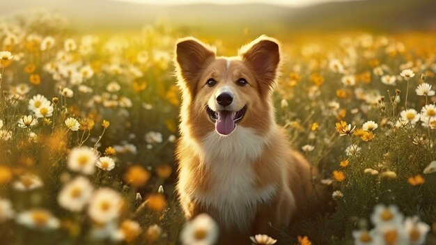 hond in het veld hond in het park golden retriever hond