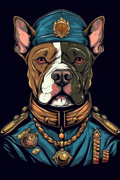 Hond in militair uniform logo