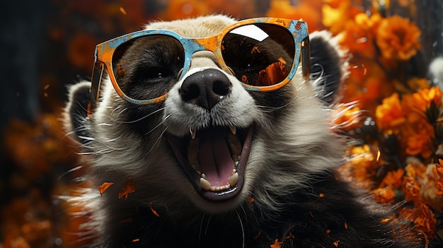 Foto hond in zonnebril