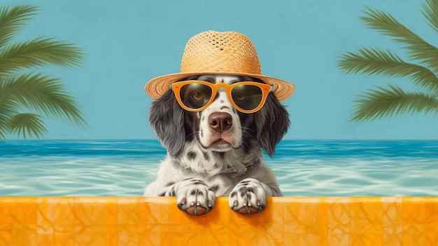 hond is op zomervakantie