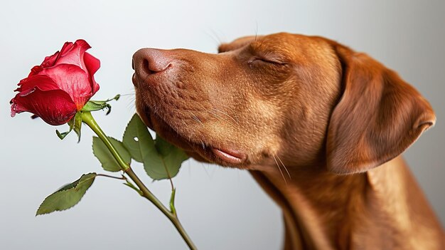 Foto hond met bloemen