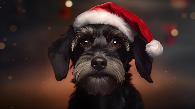 Hond met een kerstmuts