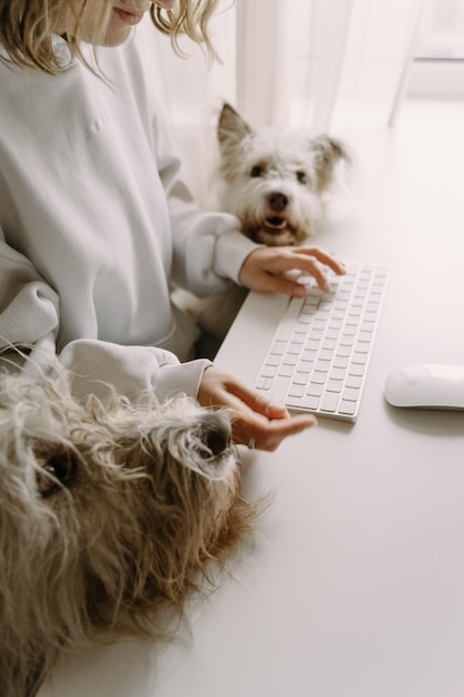 Foto hond met meisje