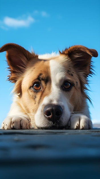 hond met zijn hoofd naar beneden