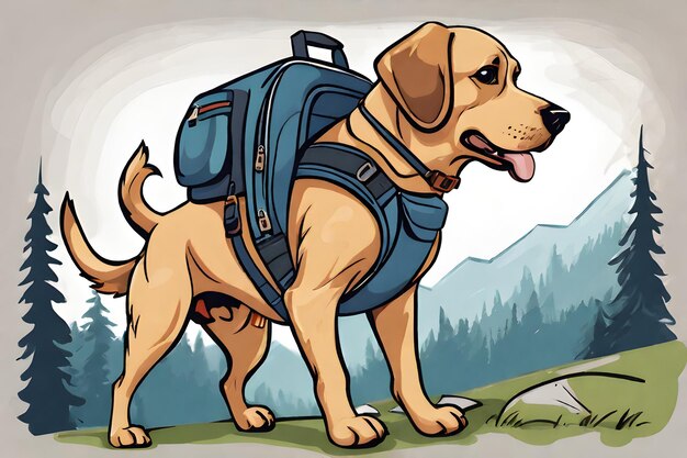 Hond moe van het wandelen illustratie