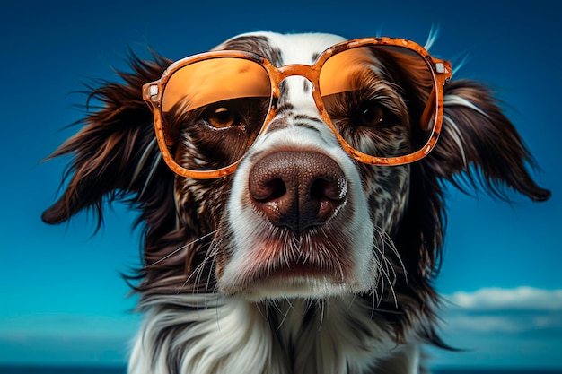 Hond op het strandgeneratieve ai