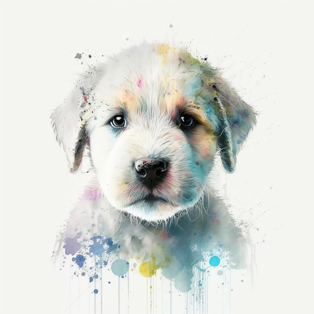 Hond Puppy Leuke Abstracte Pastelkleur