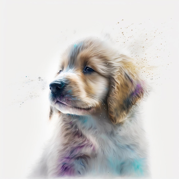 Hond Puppy Leuke Abstracte Pastelkleur