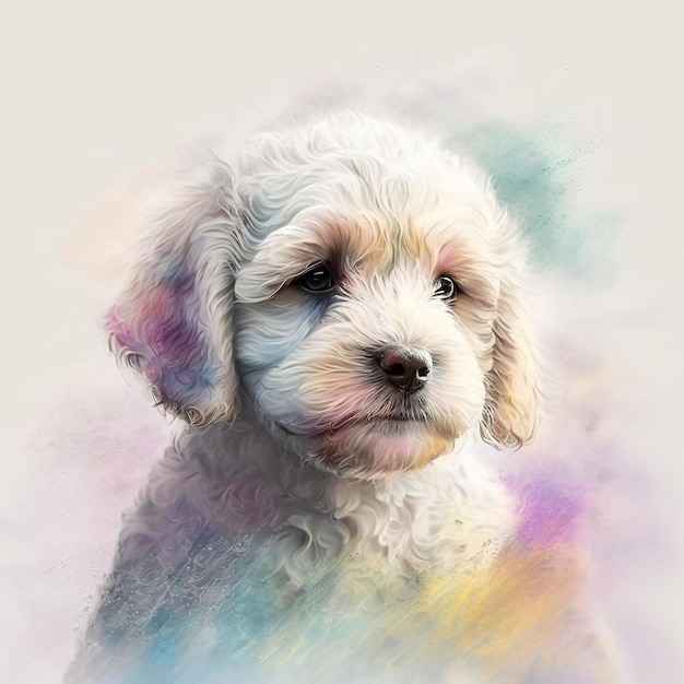 Hond Puppy Leuke Abstracte Pastelkleur