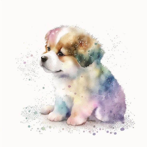 Hond Puppy Leuke Abstracte Pastelkleur