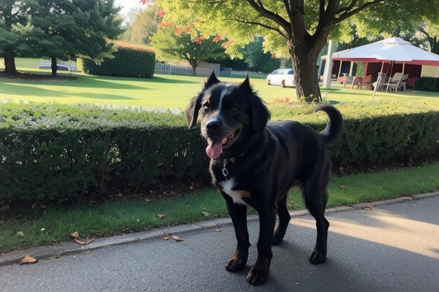 Foto hond wandelen buiten spelen schattig huisdier hond man beste vriend hd fotografie wallpaper achtergrond