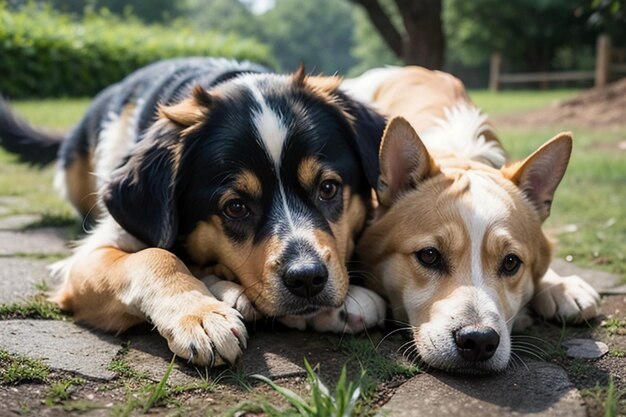 Foto hond wandelen buiten spelen schattig huisdier hond man beste vriend hd fotografie wallpaper achtergrond