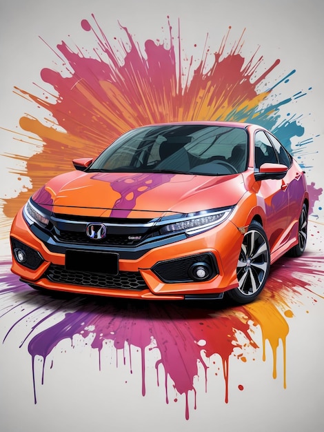 Honda Civic vector graphic Dripping