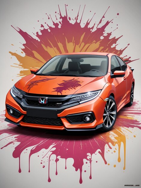 Foto honda civic vectorafbeelding druipend