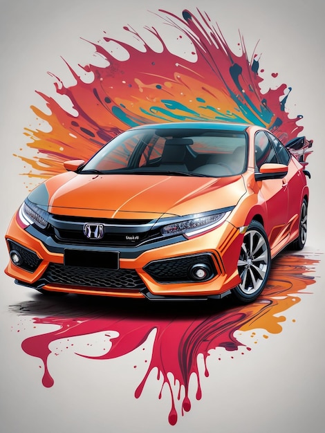 Foto honda civic vectorafbeelding druipend