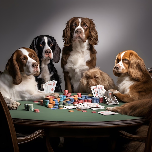 Honden die poker spelen Illustratie