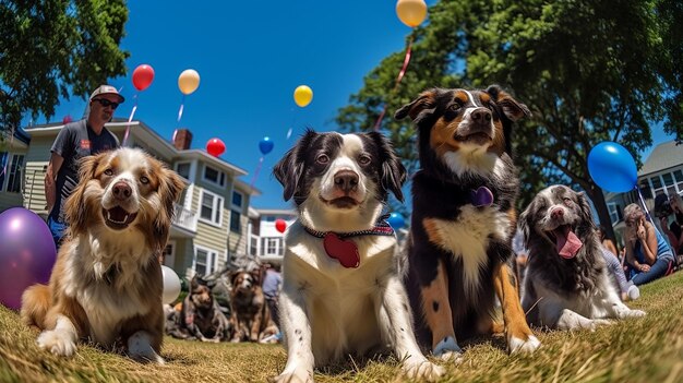 Honden hebben vierde juli feest Generatieve AI