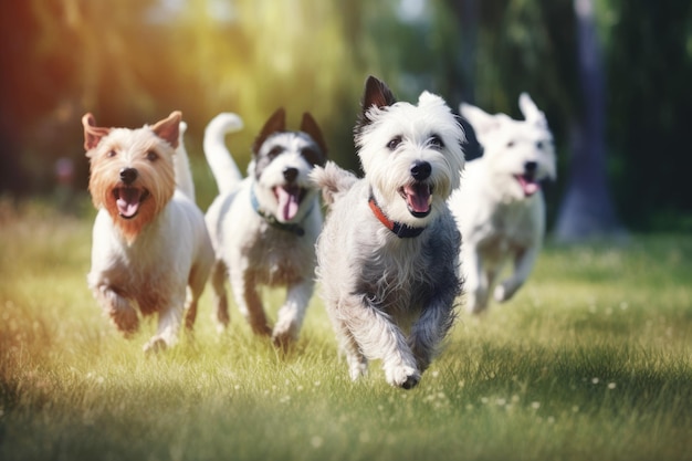 Honden park zomer Genereer Ai