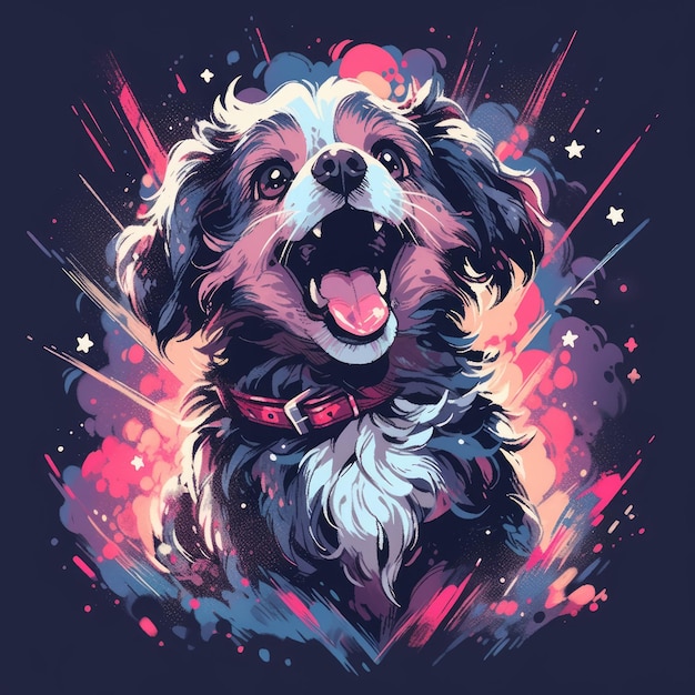 hondenontwerp grafisch voor t-shirt