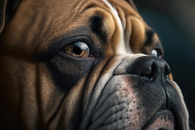 Hondenras Engelse bulldog close-up Gegenereerd door AI