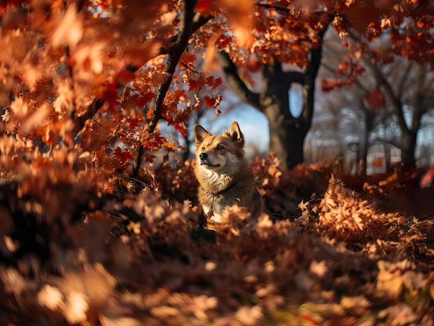 Hondenras Shiba Inu op een onscherpe achtergrond Generatieve AI