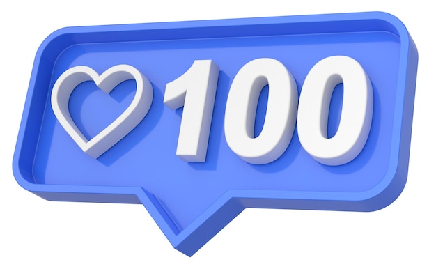 Honderd likes 100 likes Like icoon 3D illustratie